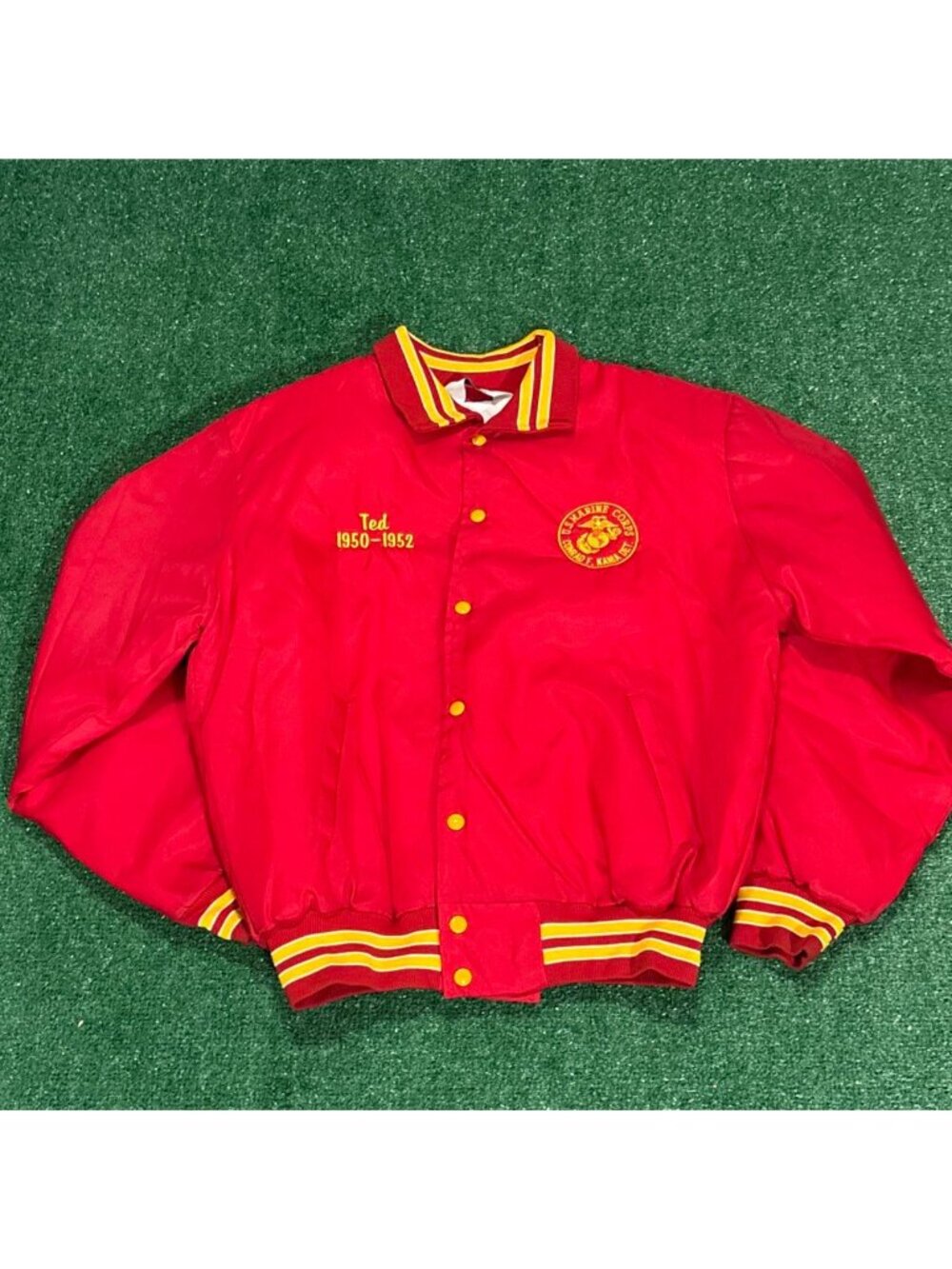 Vintage 90s USMC Varsity Jacket | XL